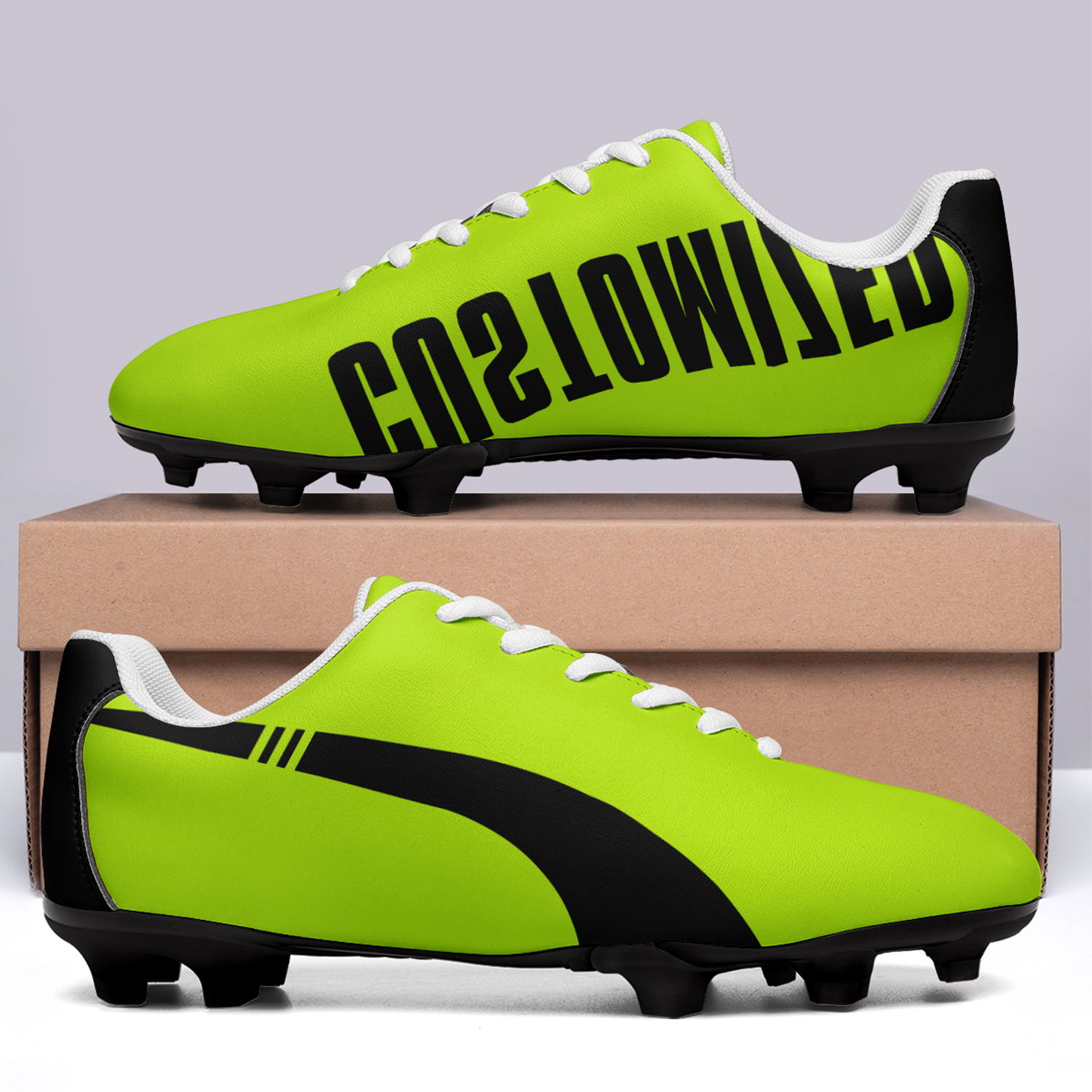 Botines de fútbol para terreno firme al aire libre del equipo mexicano de la Copa Mundial de la FIFA 2022 personalizados