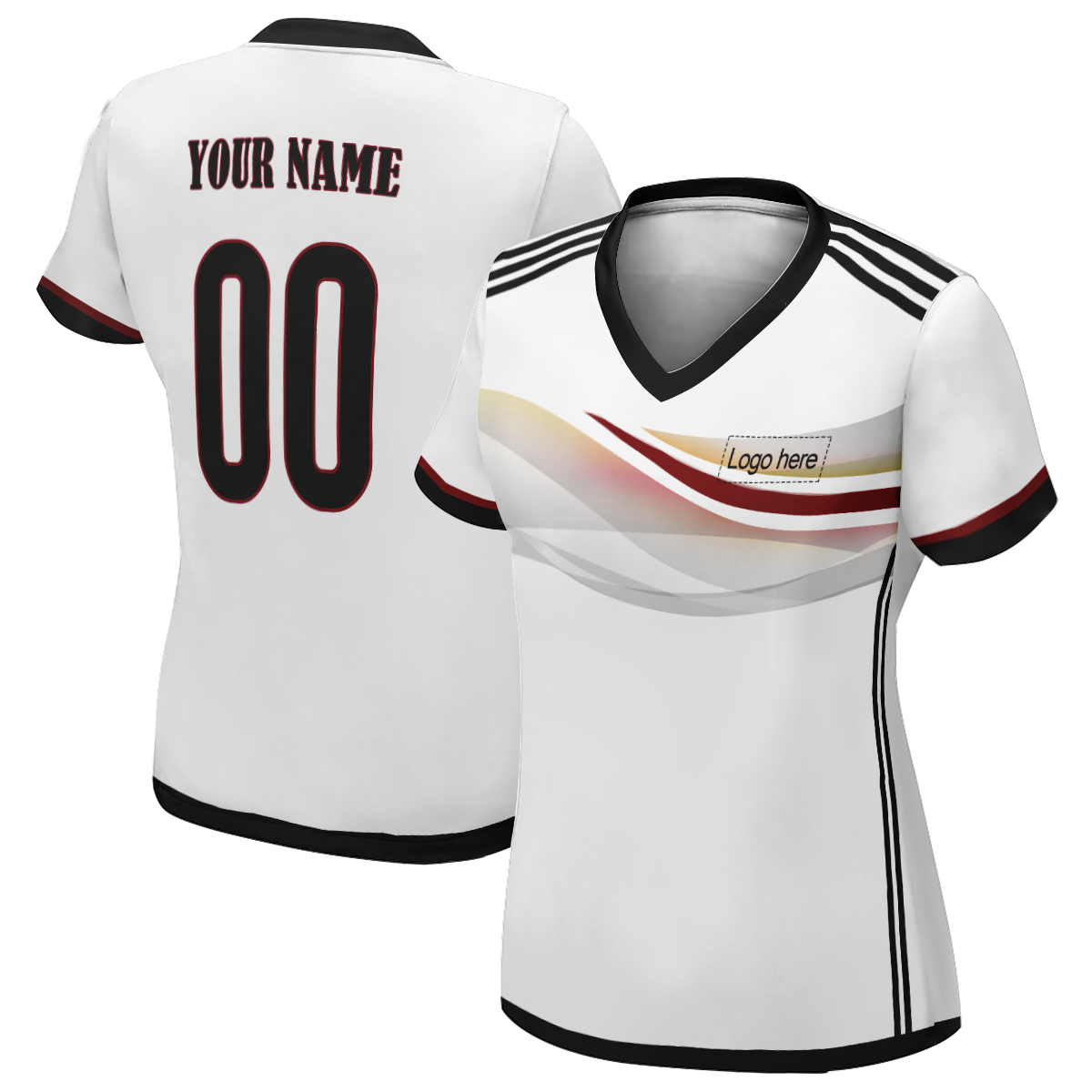 Camiseta de fútbol personalizada auténtica de la Copa Mundial de Alemania para mujer con nombre