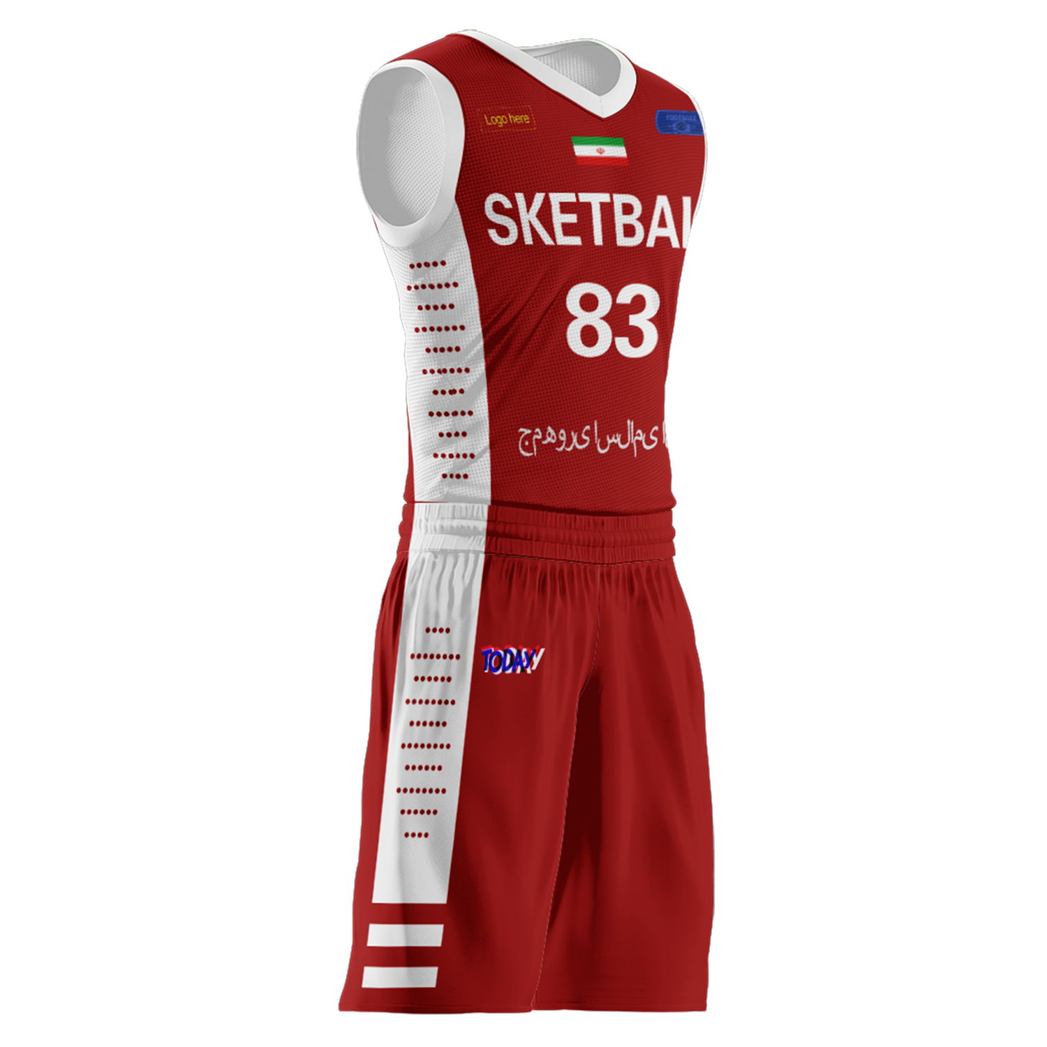 Trajes de baloncesto del equipo de Irán personalizados