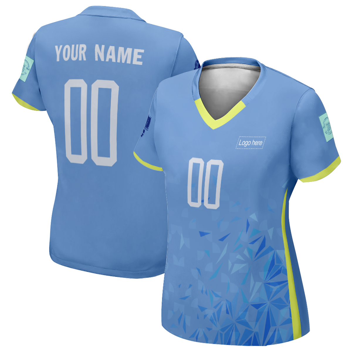 Camiseta de fútbol personalizada con logotipo de la Copa Mundial de Uruguay impresa para mujer