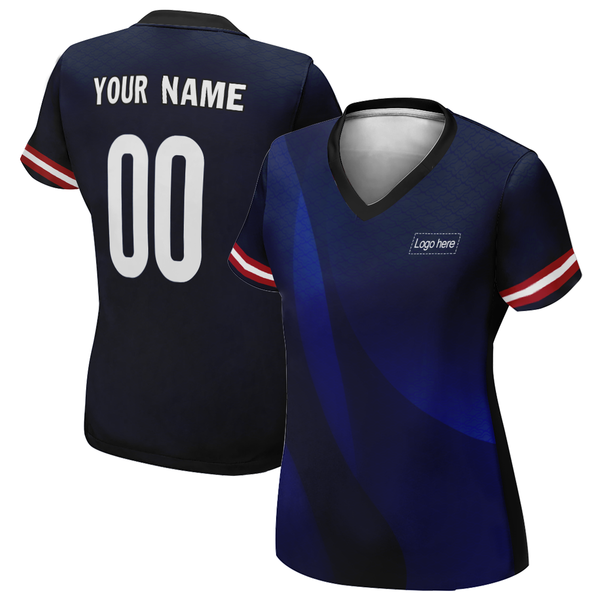 Camiseta de fútbol personalizada con nombre Lax US World Cup para mujer