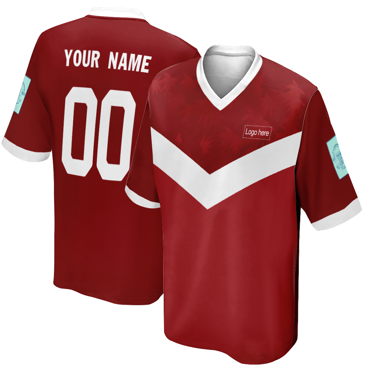 Camiseta de fútbol personalizada reversible de la Copa Mundial de Canadá para hombre con nombre