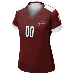 Camiseta de fútbol personalizada de la Copa Mundial de Qatar de franela para mujer con imagen