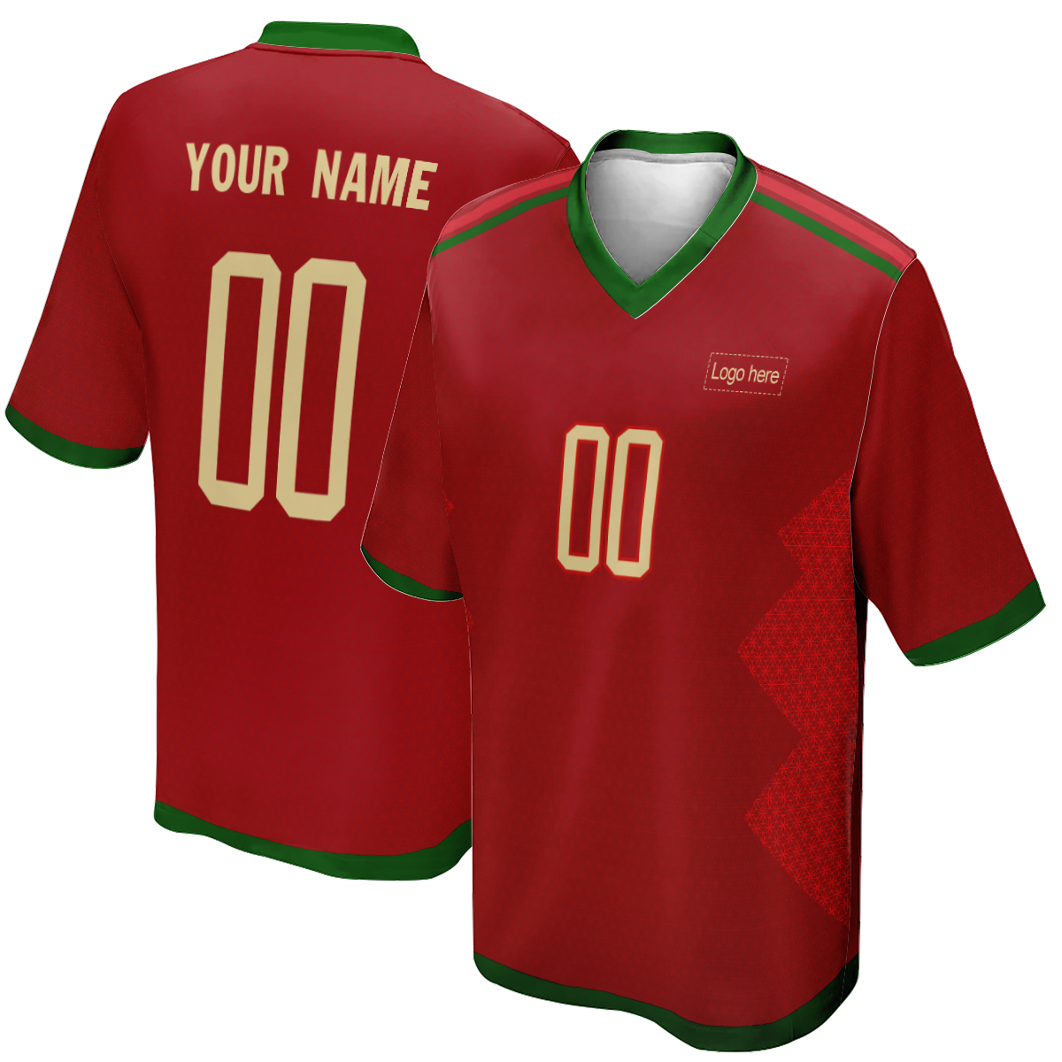 Camiseta de fútbol personalizada Cool Portugal World Cup para hombre con logotipo