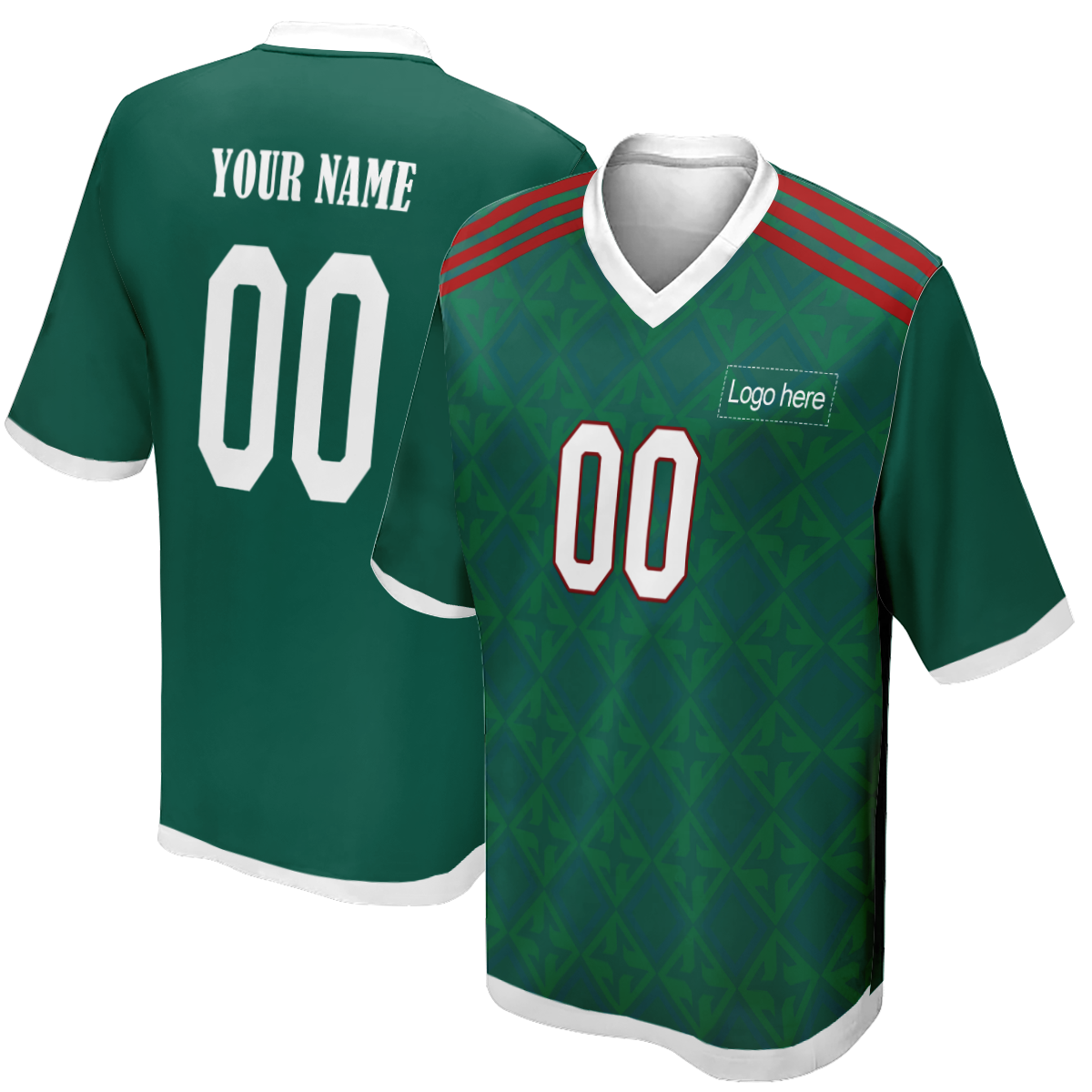 Camiseta de fútbol personalizada reversible de la Copa Mundial de México para hombre con imagen