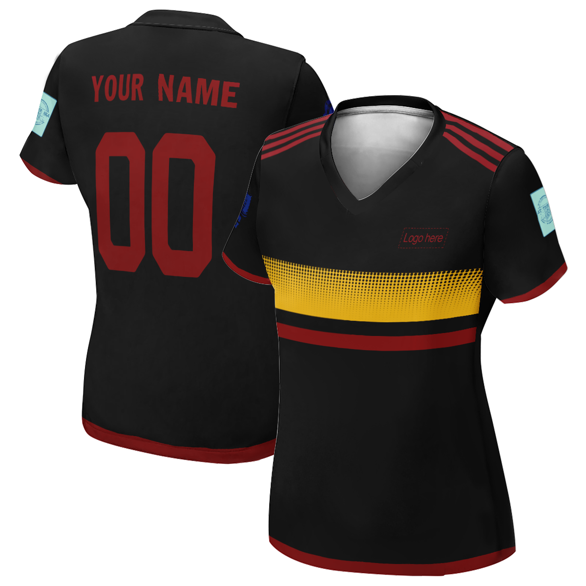 Camiseta de fútbol personalizada auténtica de la Copa Mundial de Colombia para mujer con logotipo