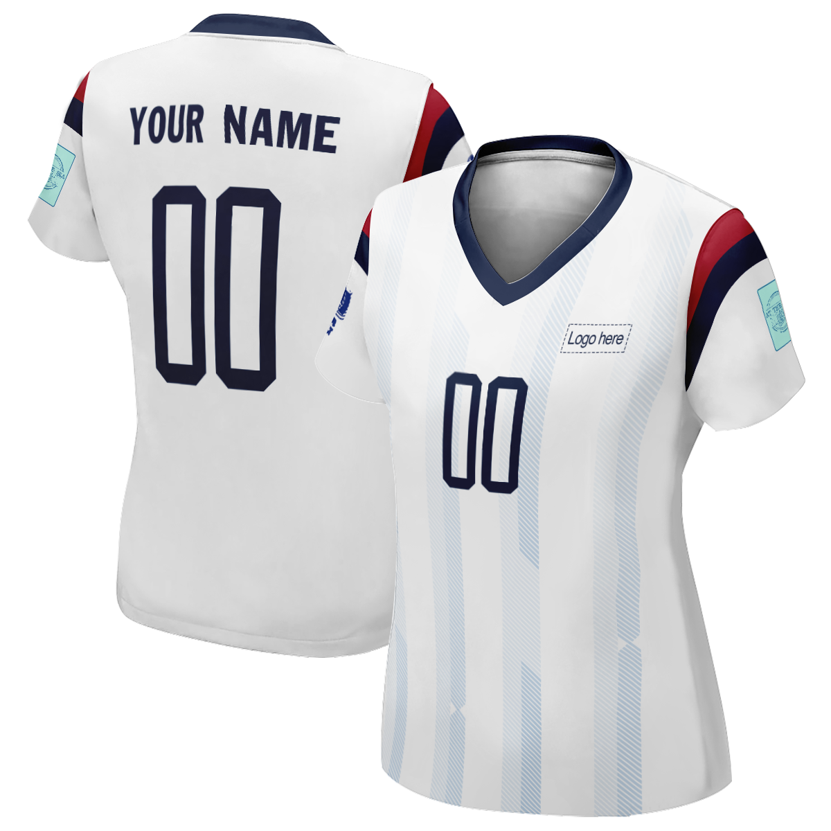 Camisetas de fútbol personalizadas de la Copa del Mundo de Corea del Sur para mujer con logotipo