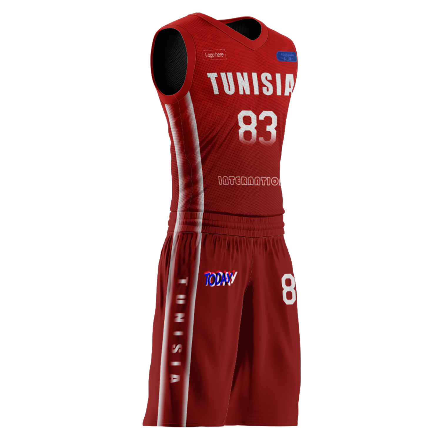 Trajes de baloncesto del equipo de Túnez personalizados