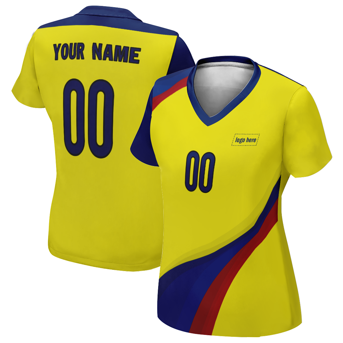 Camiseta de fútbol personalizada auténtica de la Copa del Mundo de Ecuador para mujer con imagen
